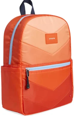 State Bags Kane Kids Backpack - Orange Chevron Puffer