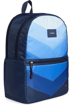 State Bags Kane Kids Large Backpack - Blue Chevron Puffer
