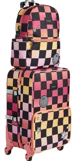 State Bags Kane Kids Travel Backpack - Pink Checkerboard