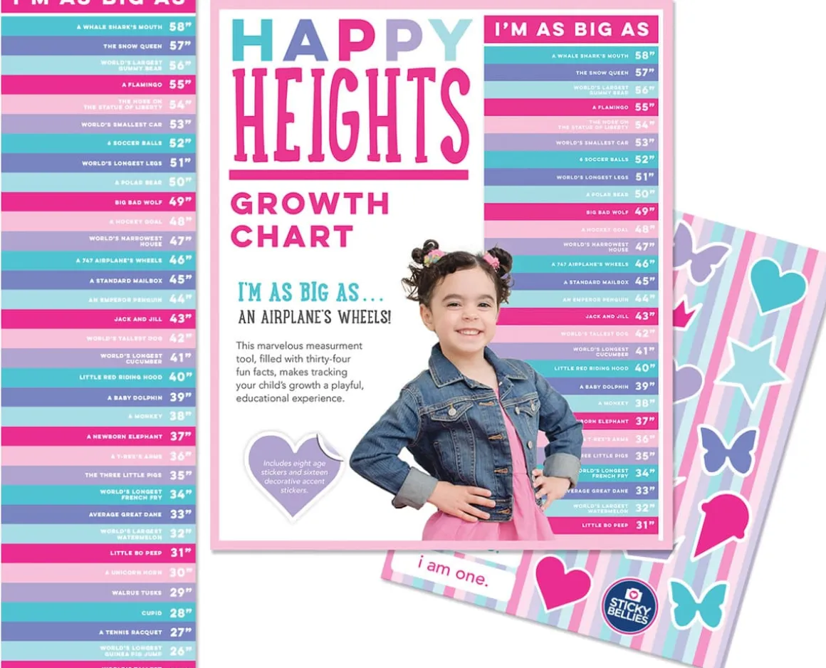 Sticky Bellies Happy Heights Growth Chart - Girl