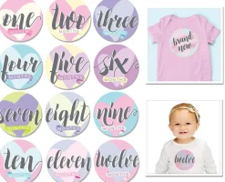 Sticky Bellies Hello, Baby Stickers - Newborn to 12 Months - Girl