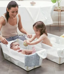 Stokke Flexi Bath Heat Sensitive Tub + Newborn Support - Sandy Beige