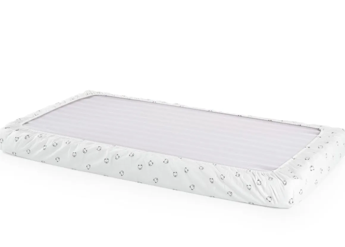 Stokke Home Bed Fitted Sheets - White/Mono Bear