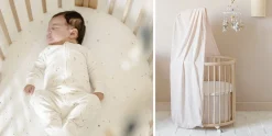 Stokke Sleepi Mini Fitted Sheet - Flower Ecru