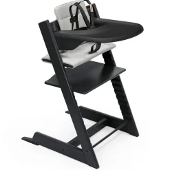 Stokke Tripp Trapp High Chair2 and Cushion with Stokke Tray - Black / Anthracite / Black