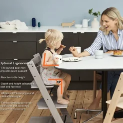 Stokke Tripp Trapp High Chair2 and Cushion with Stokke Tray - Black / Anthracite / Black