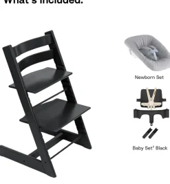 Stokke Tripp Trapp High Chair2 and Newborn Set - Black