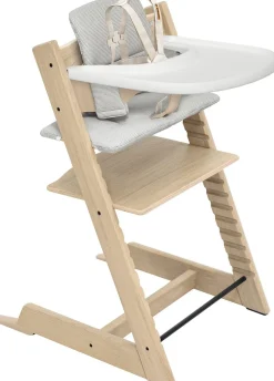 Stokke Tripp Trapp High Chair2 with Cushion, Newborn Set and Stokke Tray - Natural / Nordic Grey