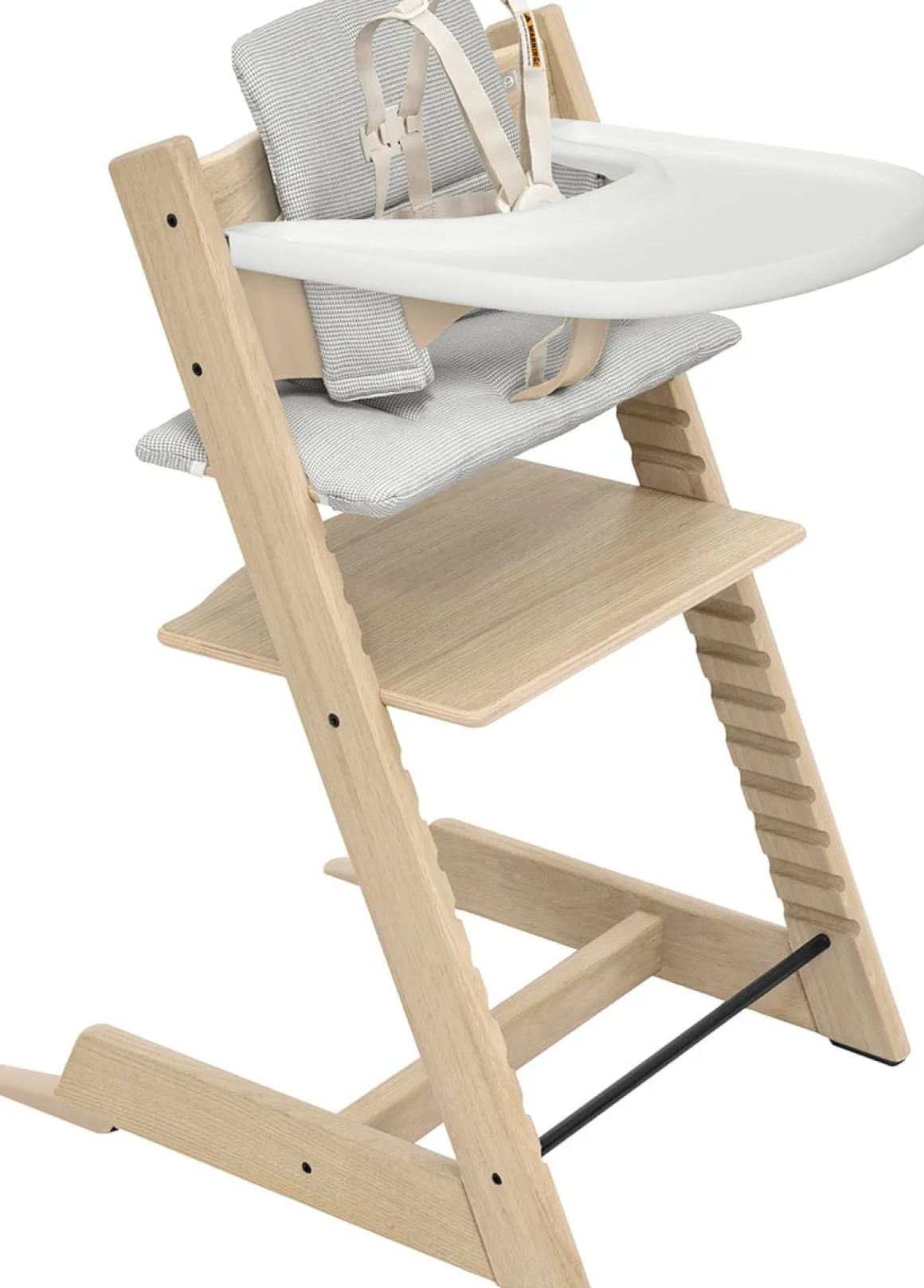 Stokke Tripp Trapp High Chair2 with Cushion, Newborn Set and Stokke Tray - Natural / Nordic Grey