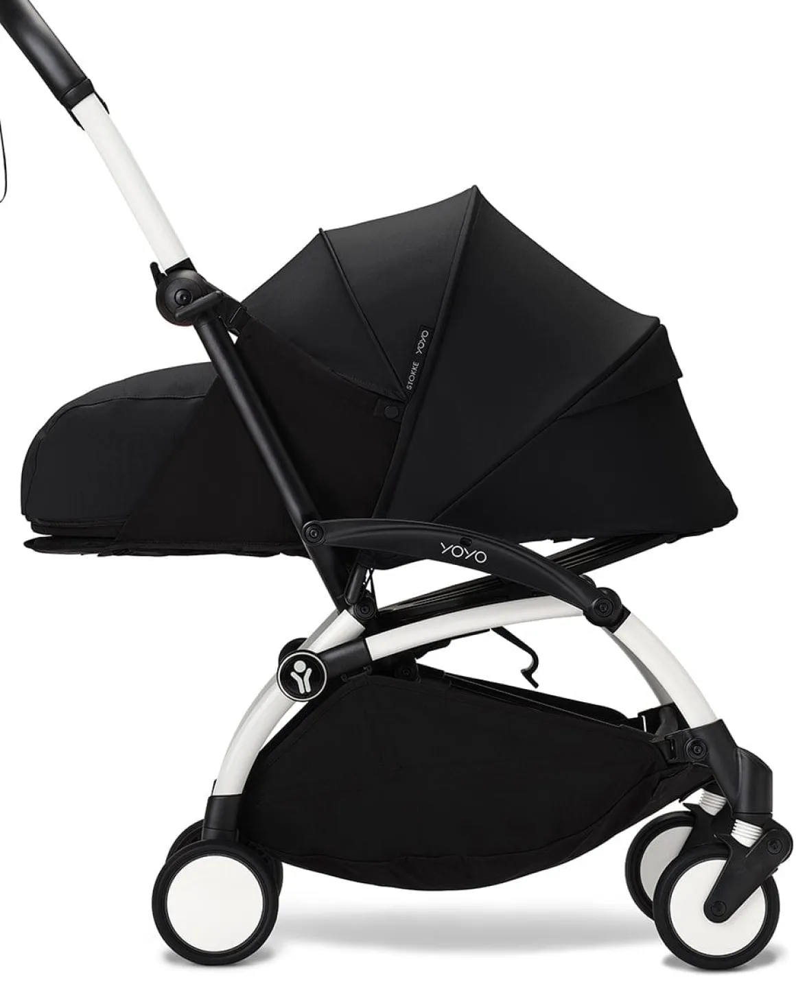Stokke YOYO3 Ultra Compact Complete 0+/6+ Stroller + Car Seat Adapter (One Box) - Black / Black