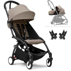 Stokke YOYO3 Ultra Compact Complete 0+/6+ Stroller + Car Seat Adapter (One Box) - Taupe