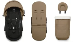 Stokke YOYO3 Ultra Compact Complete 0+/6+ Stroller Bundle - Black / Toffee