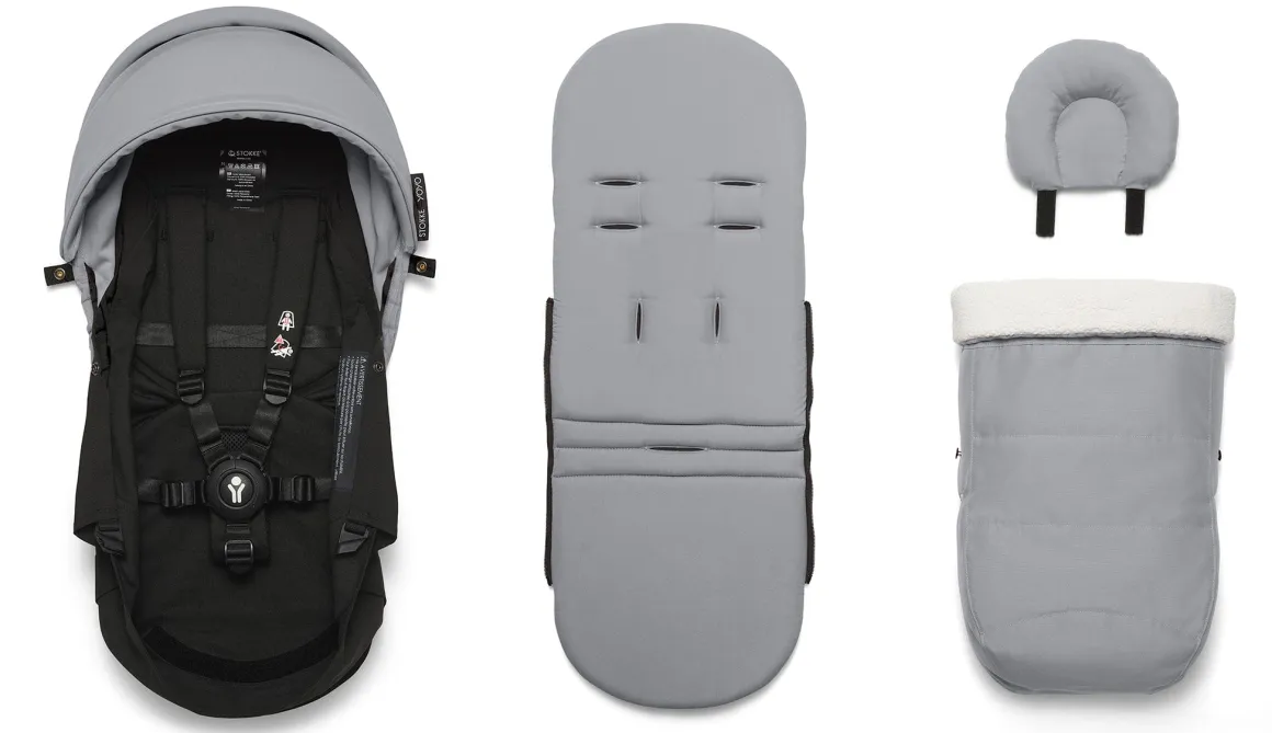 Stokke YOYO3 Ultra Compact Complete 0+/6+ Stroller Bundle - White / Stone