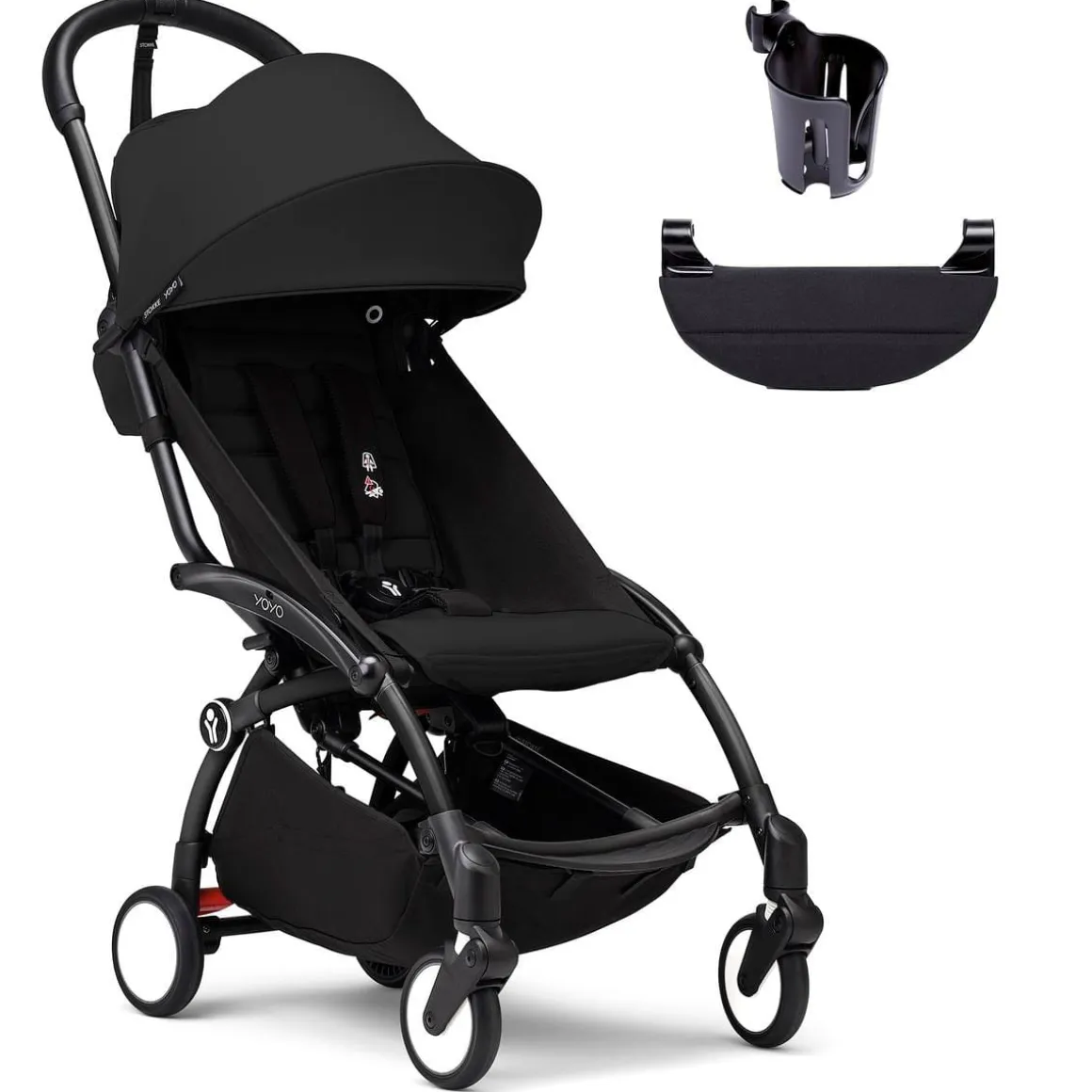 Stokke YOYO3 Ultra Compact 6+ Stroller + Essentials Bundle - Black / Black
