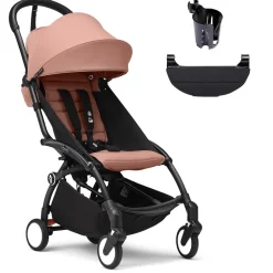 Stokke YOYO3 Ultra Compact 6+ Stroller + Essentials Bundle - Black / Ginger