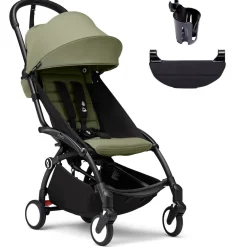 Stokke YOYO3 Ultra Compact 6+ Stroller + Essentials Bundle - Black / Olive