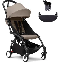 Stokke YOYO3 Ultra Compact 6+ Stroller + Essentials Bundle - Black / Taupe