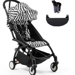 Stokke YOYO3 Ultra Compact 6+ Stroller + Essentials Bundle - Black / Zebra