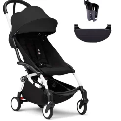 Stokke YOYO3 Ultra Compact 6+ Stroller + Essentials Bundle - White / Black