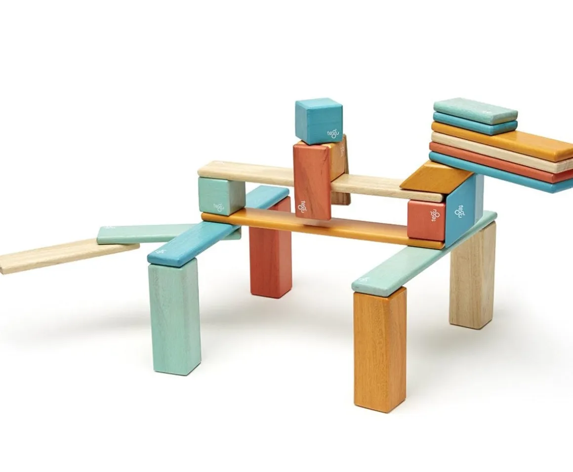 Tegu 24 Piece Magnetic Blocks Set - Sunset