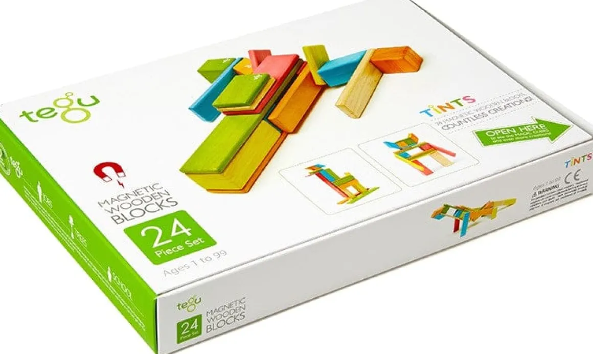 Tegu 24 Piece Magnetic Blocks Set - Tegu Tints
