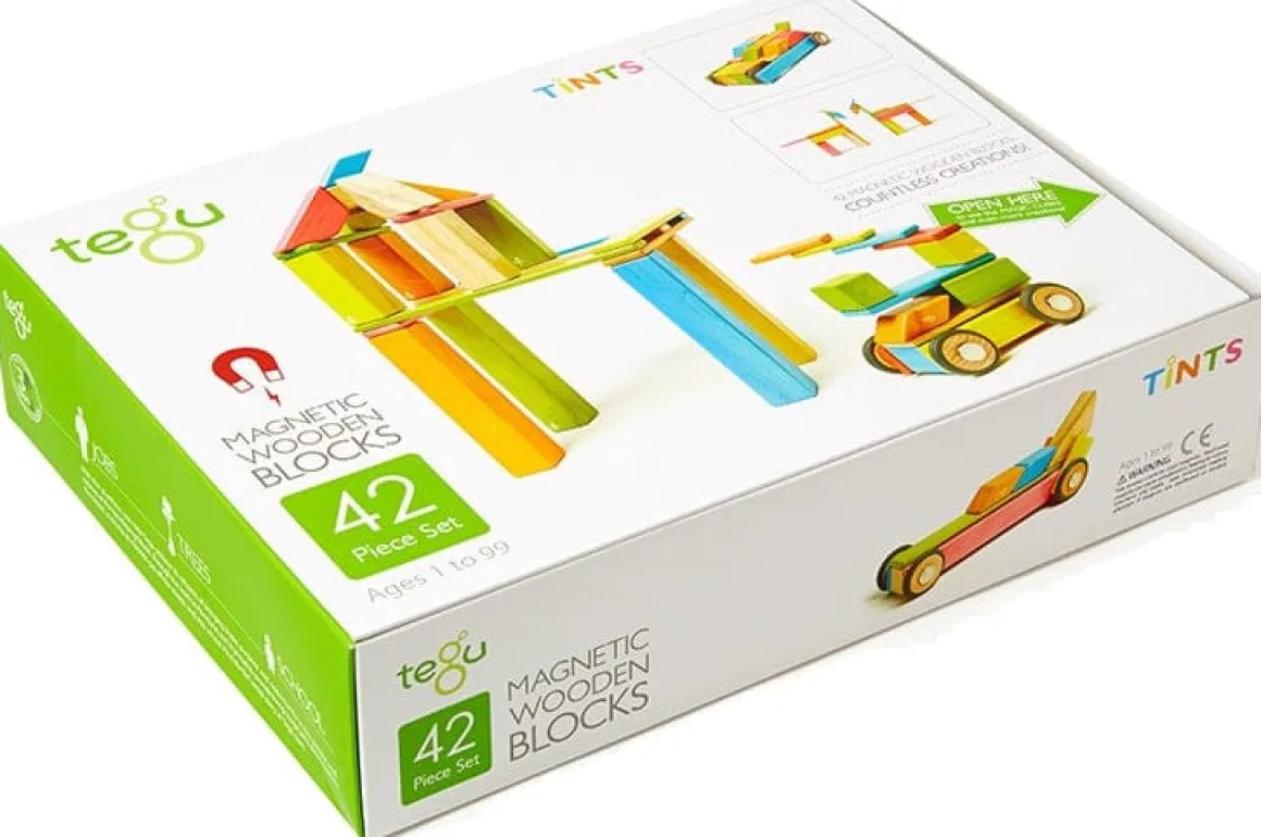 Tegu 42 Piece Magnetic Blocks Set - Tegu Tints