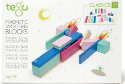 Tegu 24 Piece Magnetic Wooden Block Set - Blossom