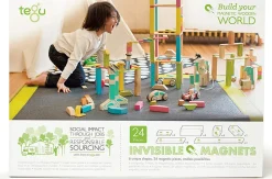 Tegu 24 Piece Magnetic Wooden Block Set - Blues
