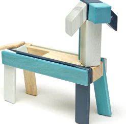Tegu 24 Piece Magnetic Wooden Block Set - Blues