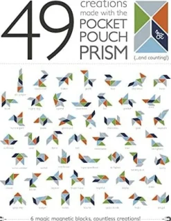Tegu Pocket Pouch Prism 6 Piece Magnetic Blocks - Blues