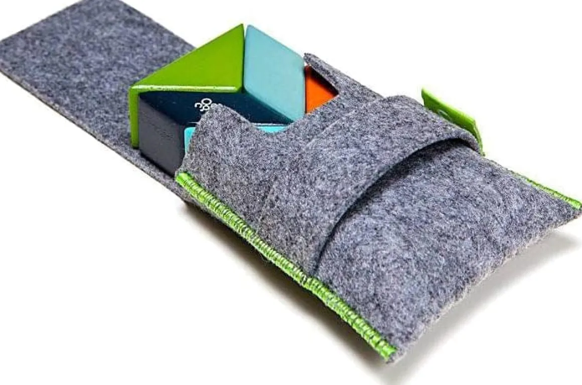 Tegu Pocket Pouch Prism 6 Piece Magnetic Blocks - Nelson