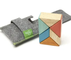 Tegu Pocket Pouch Prism 6 Piece Magnetic Blocks - Sunset