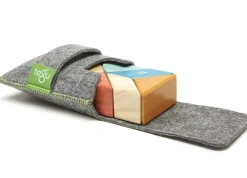 Tegu Pocket Pouch Prism 6 Piece Magnetic Blocks - Sunset