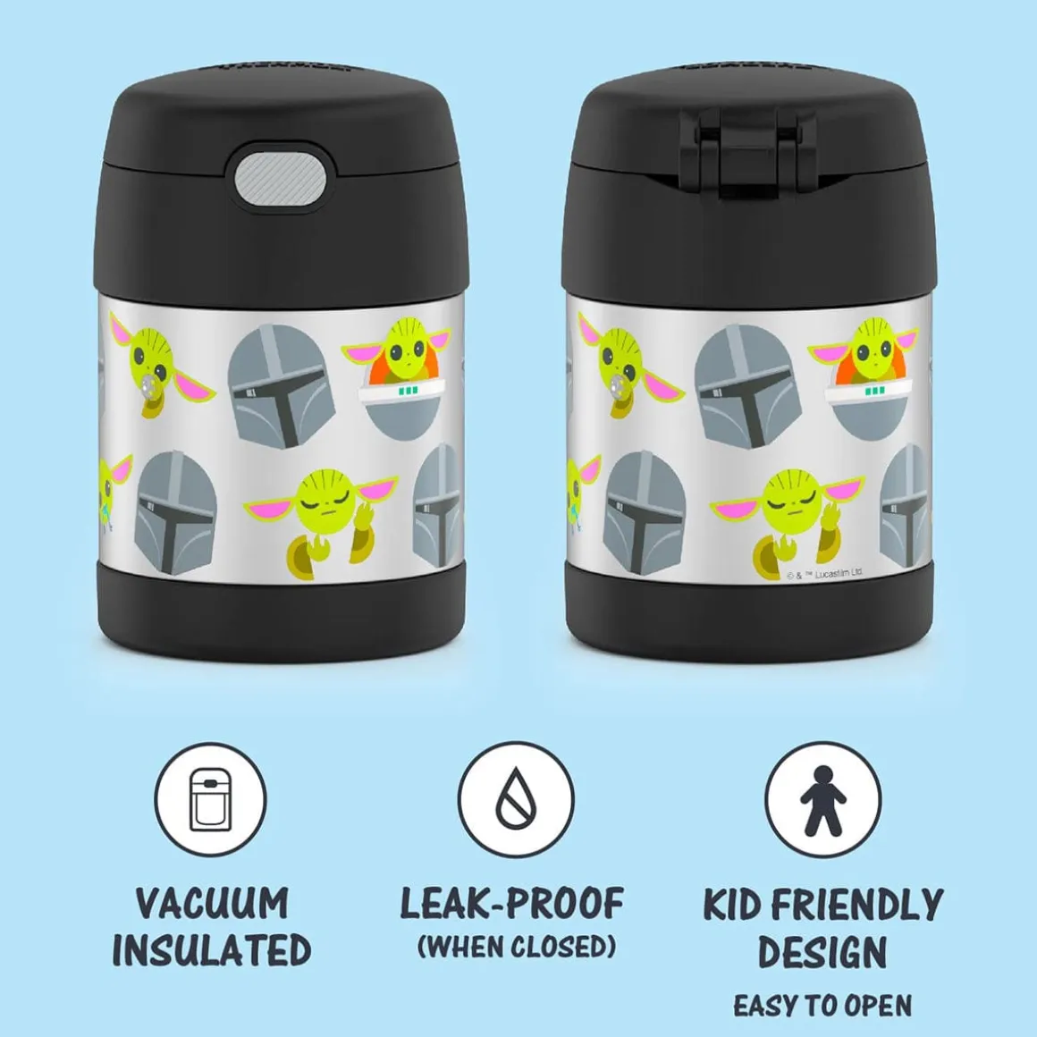 Thermos FUNtainer Licensed Stainless Steel Food Jar, 10oz - Mandalorian