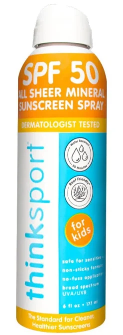 ThinkSport Kids All Sheer Mineral Sunscreen Spray SPF 50, 6oz