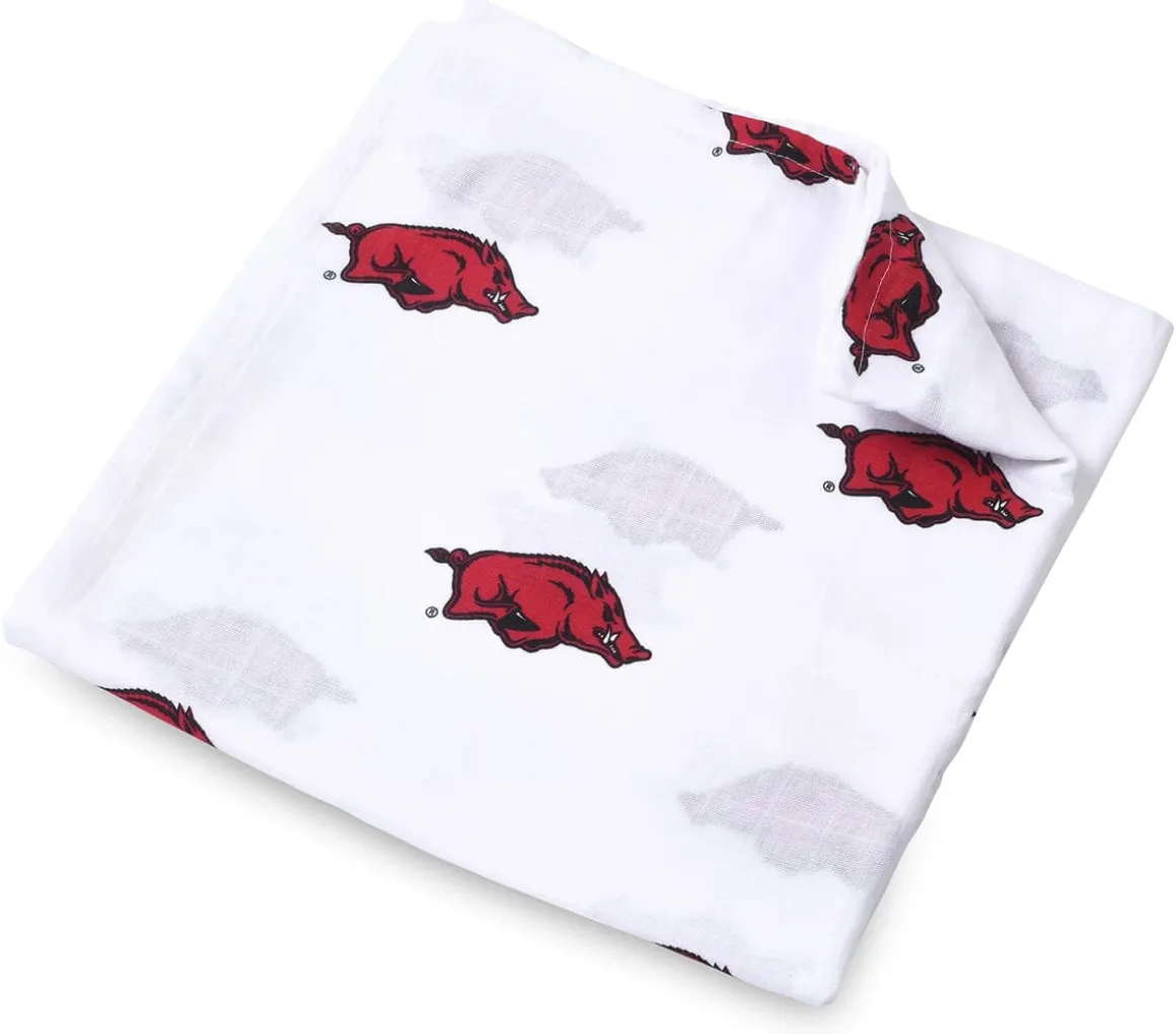 Three Little Anchors College Swaddle Blanket - Arkansas Razorbacks