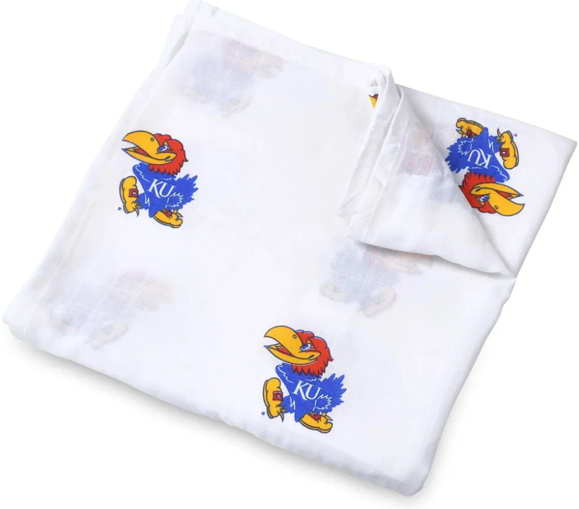 Three Little Anchors College Swaddle Blanket - Kansas Jayhawks