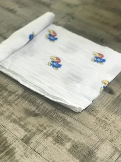 Three Little Anchors College Swaddle Blanket - Kansas Jayhawks