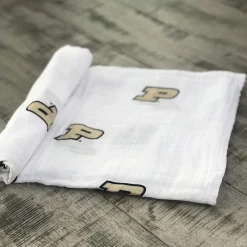 Three Little Anchors College Swaddle Blanket - Purdue Boilermakers