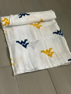 Three Little Anchors College Swaddle Blanket - West Virginia Mountaineers