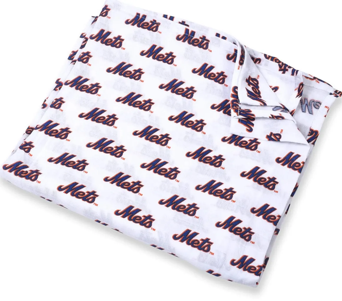 Three Little Anchors MLB Swaddle Blanket - New York Mets