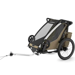 Thule Chariot Cross 2 Single Multisport Bike Trailer + Stroller - Faded Khaki