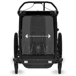 Thule Chariot Sport 2 Double Multisport Bike Trailer + Stroller + Jogging Kit Bundle - Black