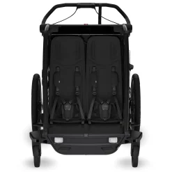 Thule Chariot Sport 2 Double Multisport Bike Trailer + Stroller + Jogging Kit Bundle - Black