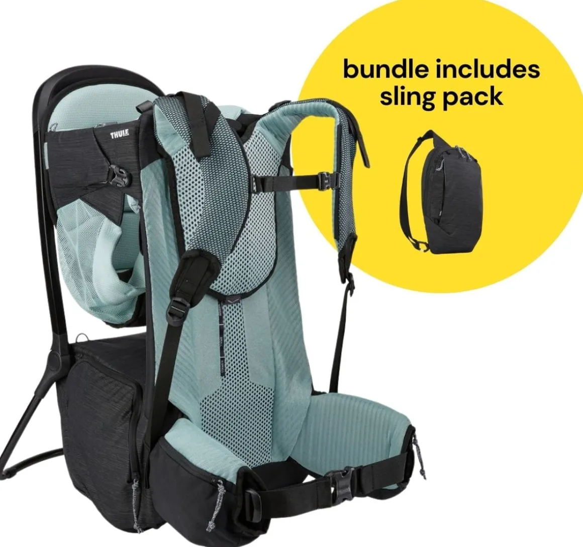 Thule Sapling Child Carrier + Sling Pack Bundle - Black