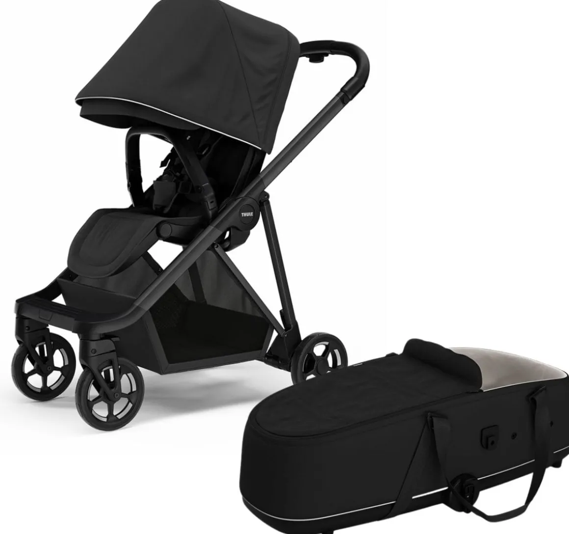Thule Shine Stroller + Bassinet Bundle - Black / Black