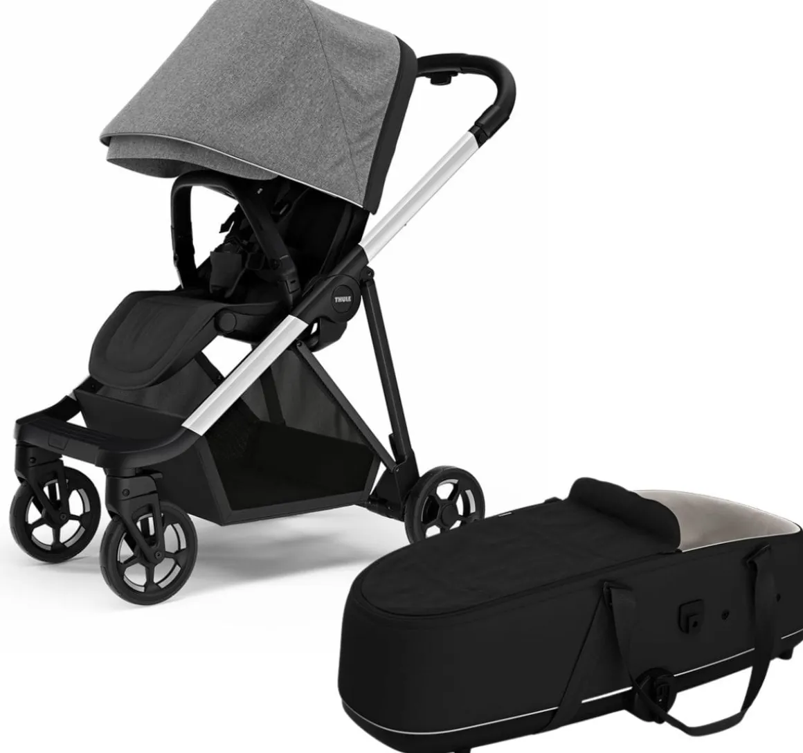 Thule Shine Stroller + Bassinet Bundle - Grey Melange / Black