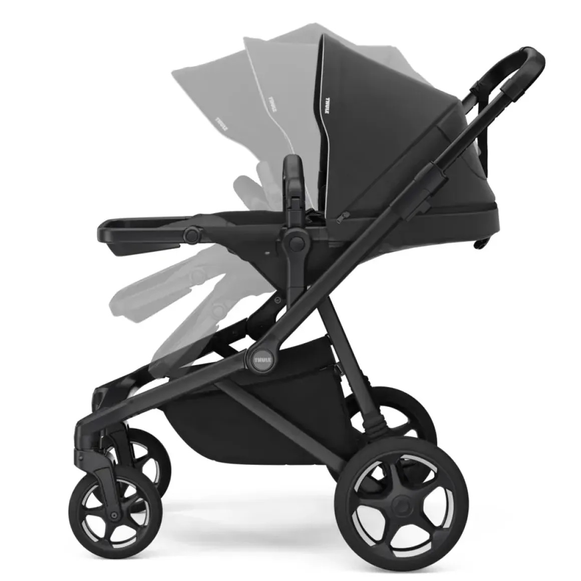 Thule Sleek 2 Double Stroller + Bassinet Bundle - Black