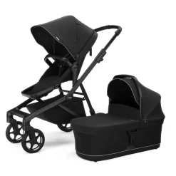 Thule Sleek 2 Single-to-Double Stroller + Bassinet Bundle - Black