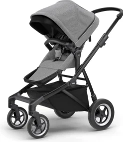 Thule Sleek Single-to-Double Stroller - Black / Grey Melange